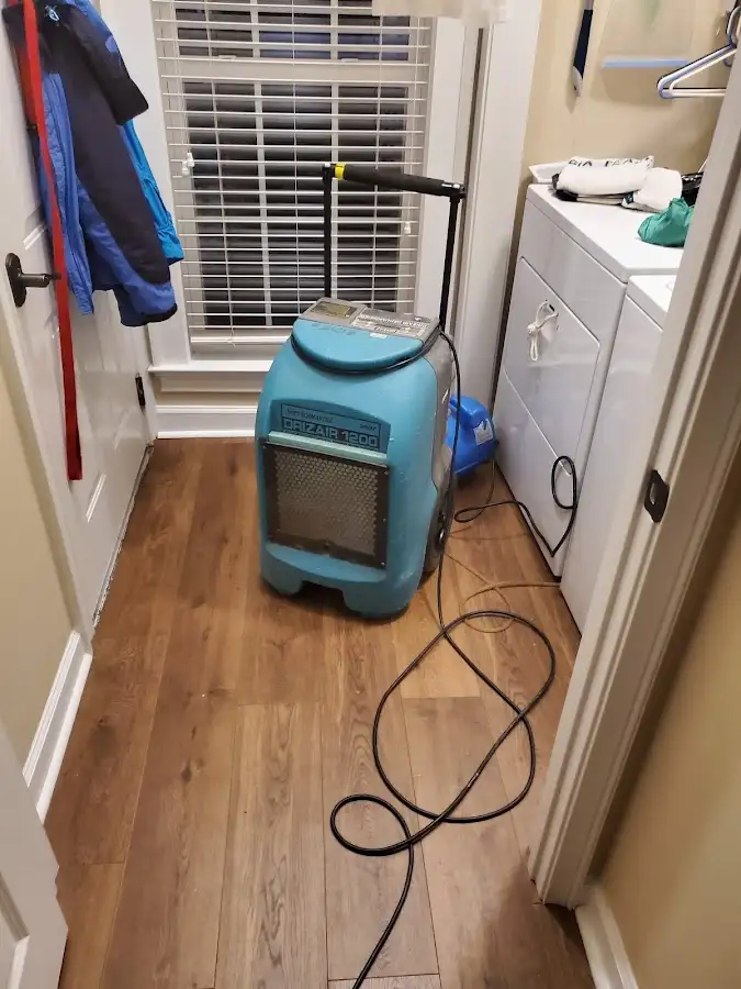 Commercial dehumidifier deployed for Flood Damage Cleanup in Hugo