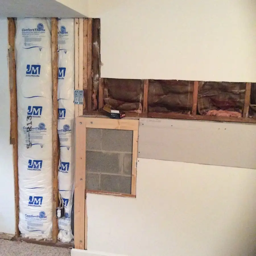 Wall insulation replacement during Contents Cleaning & Restoration in Hugo